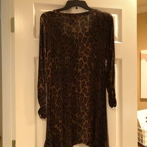 Grace Elements Top Black/Brown animal print